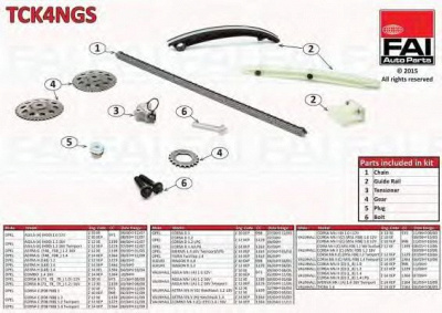 FAI AUTOPARTS tck4ngs -  Комплект цепи привода распредвала